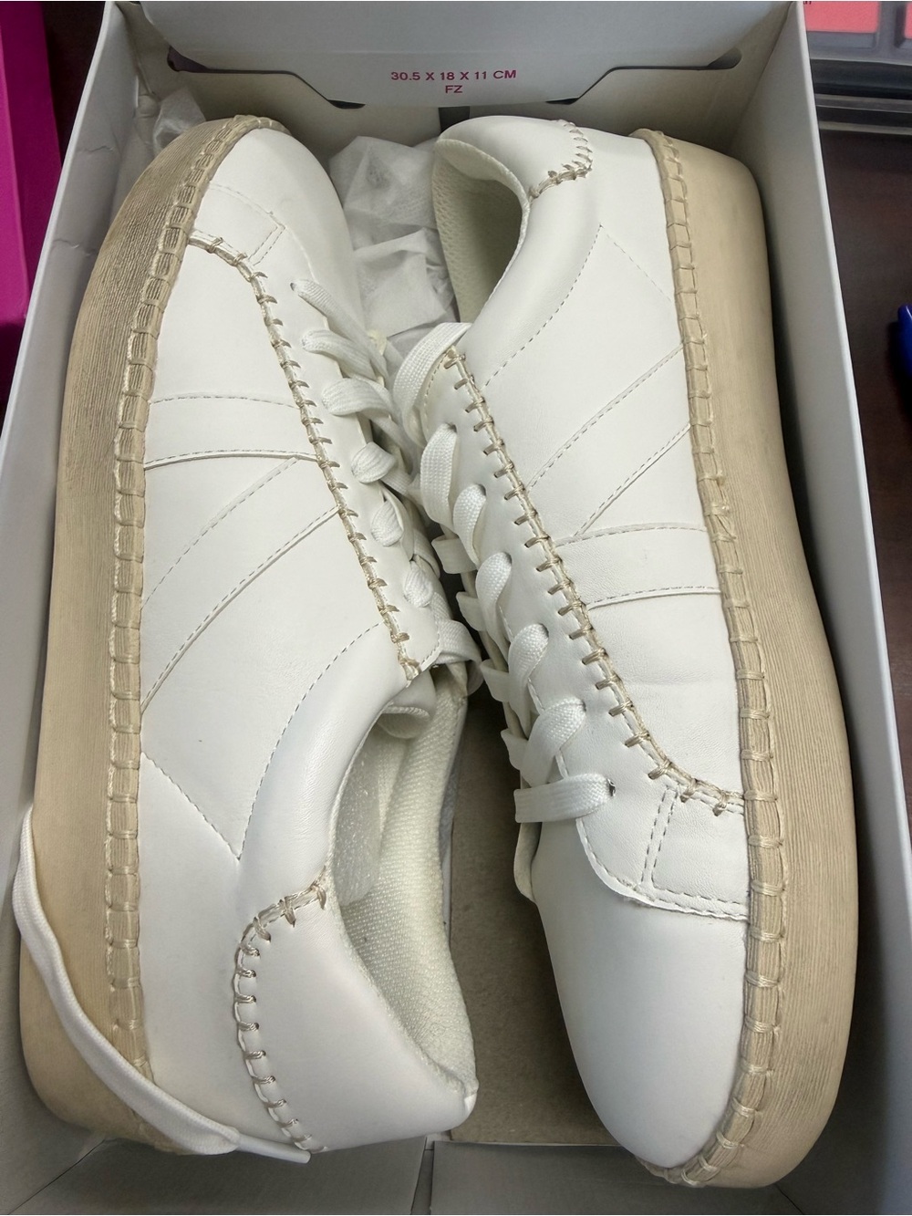 Corkys White Leather Low-Top Sneakers with Cream Sole